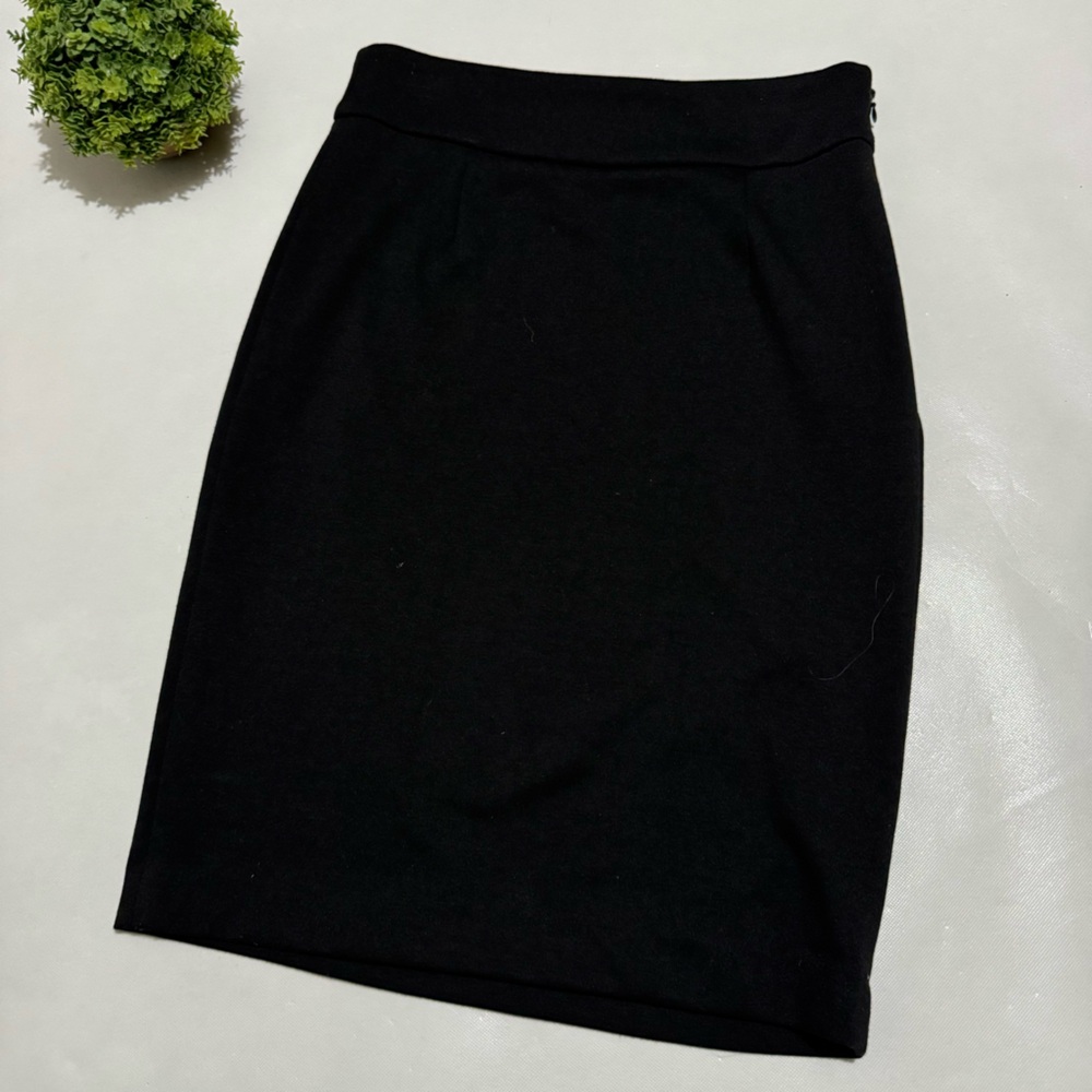 Premise Long Modest No Slit Black Classic Office Stretch Pencil Skirt Size 6